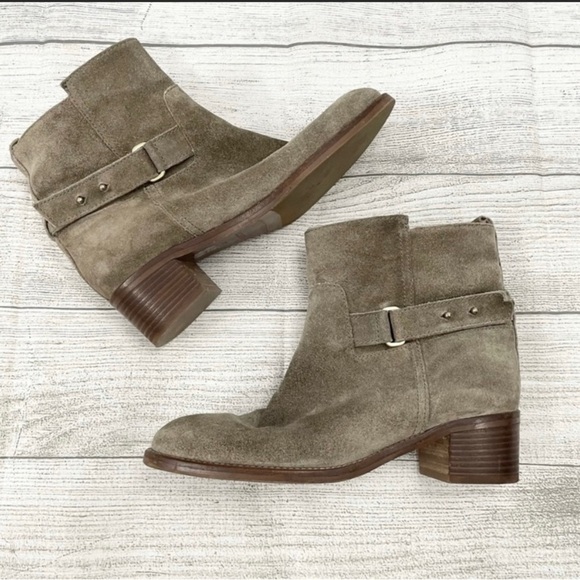 J Crew Parker Shearling Suede Ankle Boots Booties Sz 7.5 - Picture 11 of 15